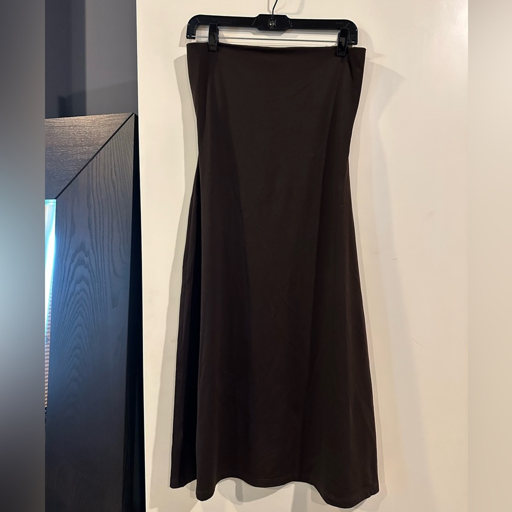 Brown Jersey strapless dress by Susana Monaco